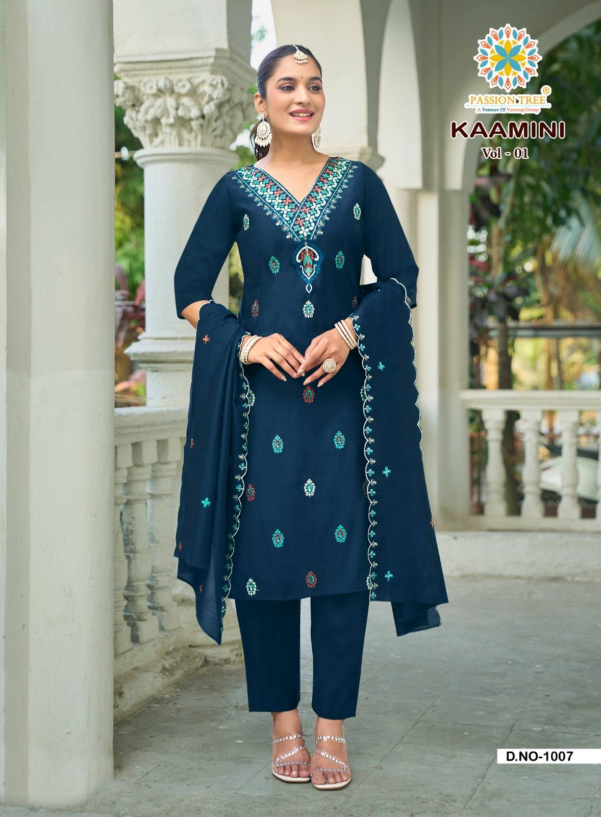 KAAMINI VOL-1 By Passion Tree 1001 To 1008 Series Beautiful Festive Suits Colourful ROMAN SILK Stitched Dresses At Wholesale Price